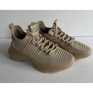 Steve Madden Maxima Sneakers US 7.5M Nude Tan‎ Knit Sock Rhinestones/SM49498654
